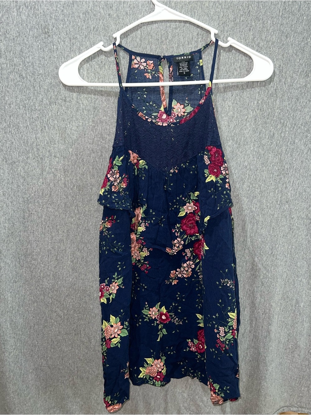torrid Navy Floral One-Shoulder Dress